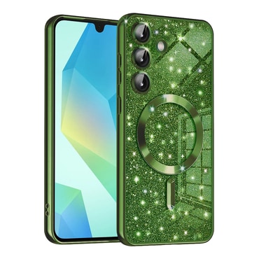 TPU gel ovitek Techsuit "Luxury Glitter MagSafe" za Samsung Galaxy A16 4G / 5G - deep green