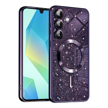 TPU gel ovitek Techsuit "Luxury Glitter MagSafe" za Samsung Galaxy A16 4G / 5G - deep purple