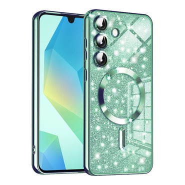 TPU gel ovitek Techsuit "Luxury Glitter MagSafe" za Samsung Galaxy A16 4G / 5G - light green