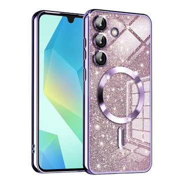 TPU gel ovitek Techsuit "Luxury Glitter MagSafe" za Samsung Galaxy A16 4G / 5G - light purple