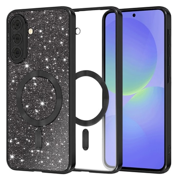 TPU gel ovitek Techsuit "Luxury Glitter MagSafe" za Samsung Galaxy A36 / A56 - black