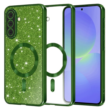 TPU gel ovitek Techsuit "Luxury Glitter MagSafe" za Samsung Galaxy A36 / A56 - deep green