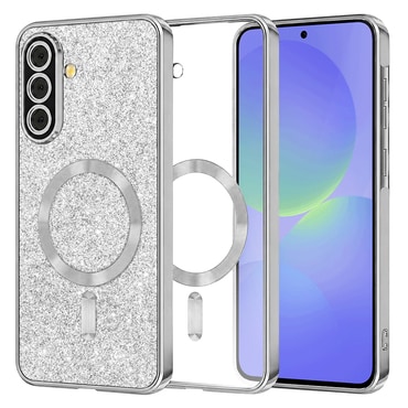 TPU gel ovitek Techsuit "Luxury Glitter MagSafe" za Samsung Galaxy A36 / A56 - silver