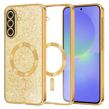 TPU gel ovitek Techsuit "Luxury Glitter MagSafe" za Samsung Galaxy A36 / A56 - gold