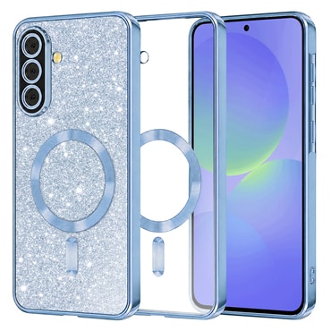 TPU gel ovitek Techsuit "Luxury Glitter MagSafe" za Samsung Galaxy A36 / A56 - light blue