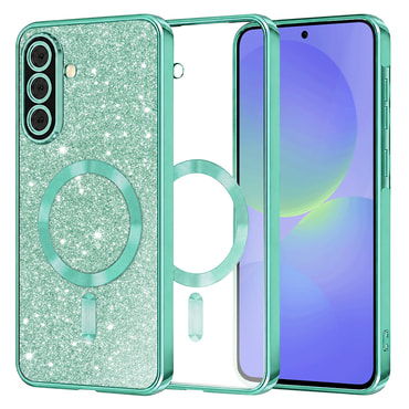 TPU gel ovitek Techsuit "Luxury Glitter MagSafe" za Samsung Galaxy A36 / A56 - light green