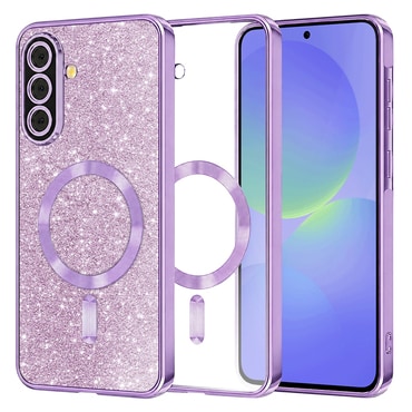 TPU gel ovitek Techsuit "Luxury Glitter MagSafe" za Samsung Galaxy A36 / A56 - light purple