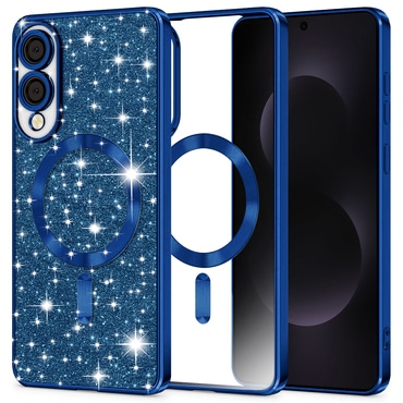 TPU gel ovitek Techsuit "Luxury Glitter MagSafe" za Samsung Galaxy S25 Edge - deep blue