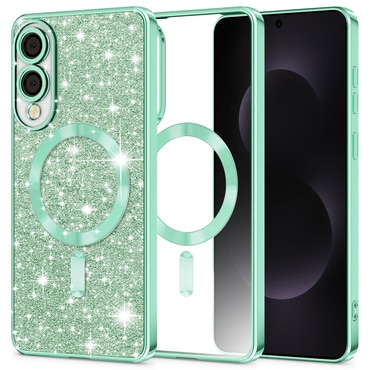 TPU gel ovitek Techsuit "Luxury Glitter MagSafe" za Samsung Galaxy S25 Edge - light green