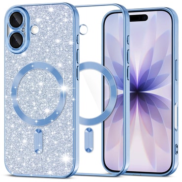 TPU gel ovitek Techsuit "Luxury Glitter MagSafe" za iPhone 17 - light blue