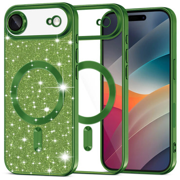 TPU gel ovitek Techsuit "Luxury Glitter MagSafe" za iPhone Air - deep green