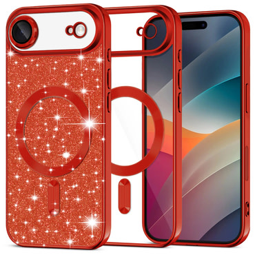 TPU gel ovitek Techsuit "Luxury Glitter MagSafe" za iPhone Air - red
