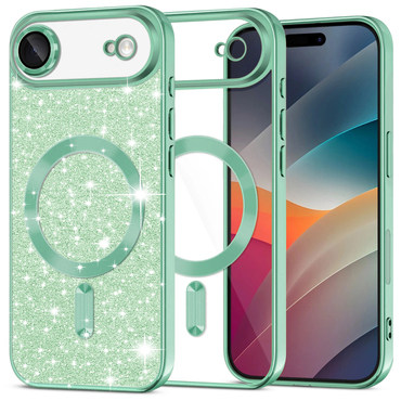 TPU gel ovitek Techsuit "Luxury Glitter MagSafe" za iPhone Air - light green