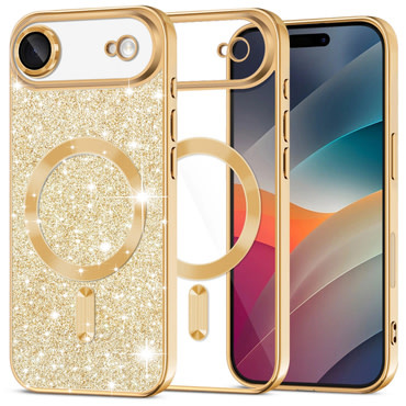 TPU gel ovitek Techsuit "Luxury Glitter MagSafe" za iPhone Air - gold