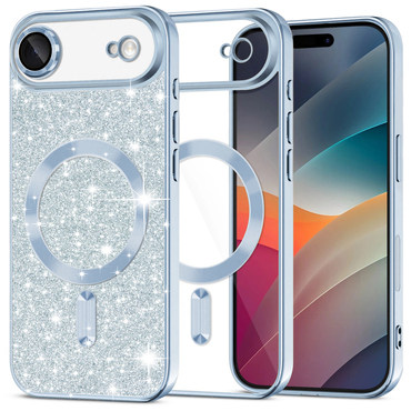 TPU gel ovitek Techsuit "Luxury Glitter MagSafe" za iPhone Air - light blue