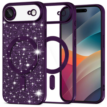TPU gel ovitek Techsuit "Luxury Glitter MagSafe" za iPhone Air - deep purple
