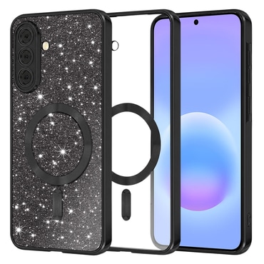 TPU gel ovitek Techsuit "Luxury Glitter MagSafe" za Samsung Galaxy A57 - black