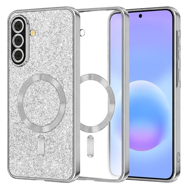 TPU gel ovitek Techsuit "Luxury Glitter MagSafe" za Samsung Galaxy A57 - silver