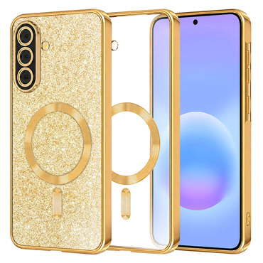 TPU gel ovitek Techsuit "Luxury Glitter MagSafe" za Samsung Galaxy A57 - gold