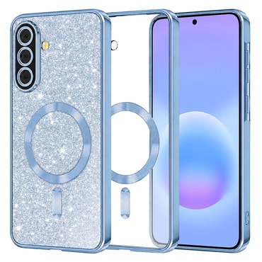 TPU gel ovitek Techsuit "Luxury Glitter MagSafe" za Samsung Galaxy A57 - light blue