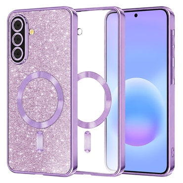 TPU gel ovitek Techsuit "Luxury Glitter MagSafe" za Samsung Galaxy A57 - light purple
