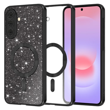 TPU gel ovitek Techsuit "Luxury Glitter MagSafe" za Samsung Galaxy A37 - black
