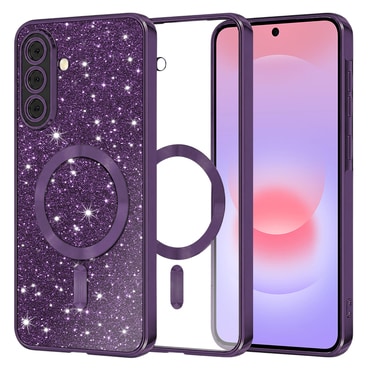 TPU gel ovitek Techsuit "Luxury Glitter MagSafe" za Samsung Galaxy A37 - deep purple