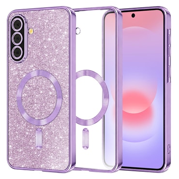 TPU gel ovitek Techsuit "Luxury Glitter MagSafe" za Samsung Galaxy A37 - light purple