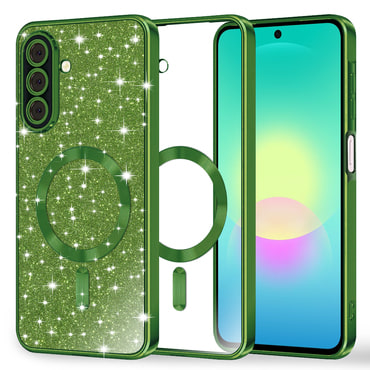 TPU gel ovitek Techsuit "Luxury Glitter MagSafe" za Samsung Galaxy A27 5G - deep green