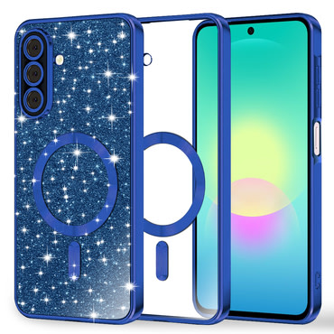 TPU gel ovitek Techsuit "Luxury Glitter MagSafe" za Samsung Galaxy A27 5G - deep blue