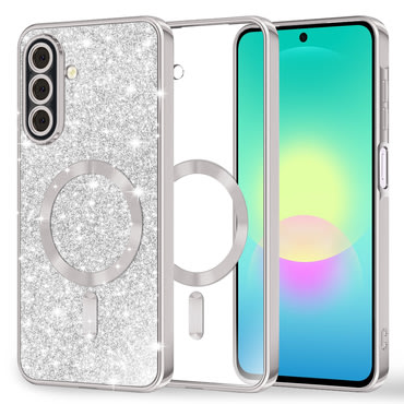 TPU gel ovitek Techsuit "Luxury Glitter MagSafe" za Samsung Galaxy A27 5G - silver