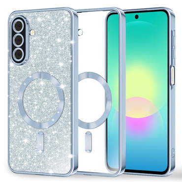 TPU gel ovitek Techsuit "Luxury Glitter MagSafe" za Samsung Galaxy A27 5G - light blue