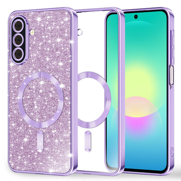 TPU gel ovitek Techsuit "Luxury Glitter MagSafe" za Samsung Galaxy A27 5G - light purple