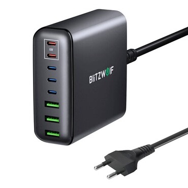 Stenski 250W polnilec Blitzwolf "BW-S26" GaN - black