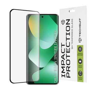 Premium 3D Full Body zaščitno steklo "Techsuit" za Xiaomi Redmi Note 15 4G - črno