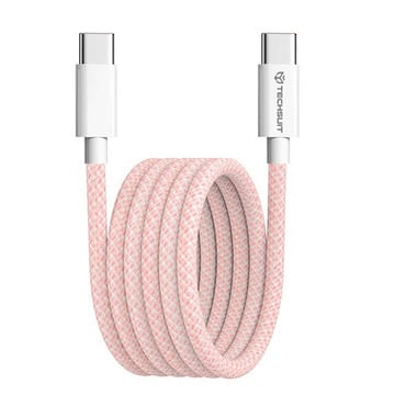 Polnilni in podatkovni 60W USB-C v USB-C kabel Techsuit "PCB114D" - 1m - pink
