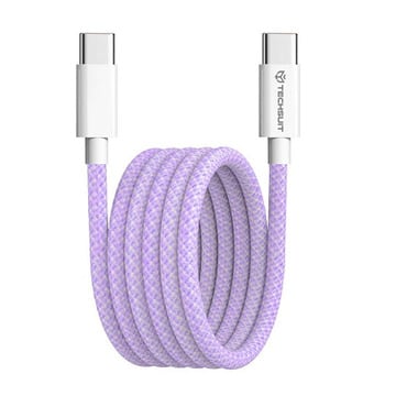 Polnilni in podatkovni 60W USB-C v USB-C kabel Techsuit "PCB114D" - 1m - purple