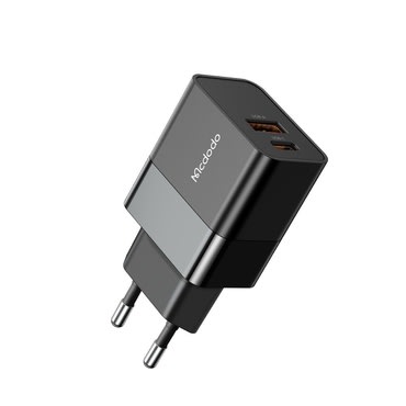 Stenski 20W polnilec Mcdodo "Hydrogen Series (CH-1951)" 2x USB - black