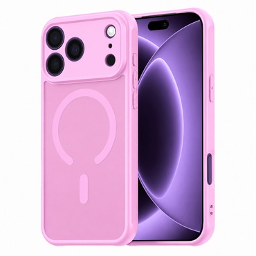Hibridni ovitek "HaloFrost II MagSafe" za iPhone 17 Pro / 18 Pro - pink