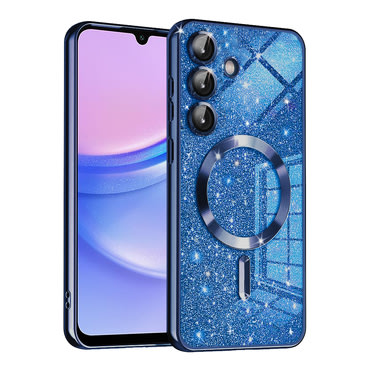 TPU gel ovitek Techsuit "Luxury Glitter MagSafe" za Samsung Galaxy A15 - deep blue