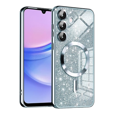 TPU gel ovitek Techsuit "Luxury Glitter MagSafe" za Samsung Galaxy A15 - light blue