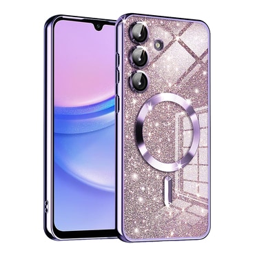 TPU gel ovitek Techsuit "Luxury Glitter MagSafe" za Samsung Galaxy A15 - light purple