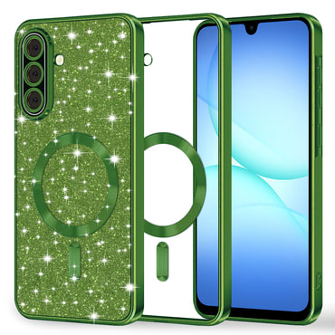 TPU gel ovitek Techsuit "Luxury Glitter MagSafe" za Samsung Galaxy A17 4G / A17 5G - deep green