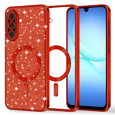 TPU gel ovitek Techsuit "Luxury Glitter MagSafe" za Samsung Galaxy A17 4G / A17 5G - red