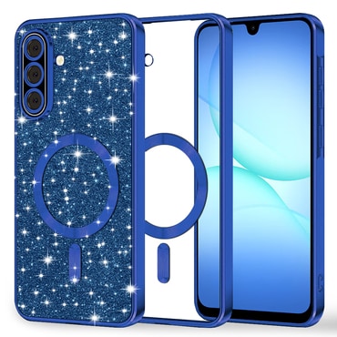 TPU gel ovitek Techsuit "Luxury Glitter MagSafe" za Samsung Galaxy A17 4G / A17 5G - deep blue