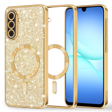 TPU gel ovitek Techsuit "Luxury Glitter MagSafe" za Samsung Galaxy A17 4G / A17 5G - gold