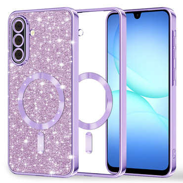 TPU gel ovitek Techsuit "Luxury Glitter MagSafe" za Samsung Galaxy A17 4G / A17 5G - light purple