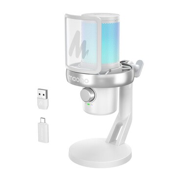 Mikrofon Maono "DM40 Pro" z AI tehnologijo, 16mm kondenzatorska kapsula, 48 kHz/24 bit - white