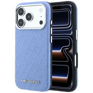 Ovitek Karl Lagerfeld "Grained Leather Metal Logo MagSafe" za iPhone 17 Pro / 18 Pro - blue