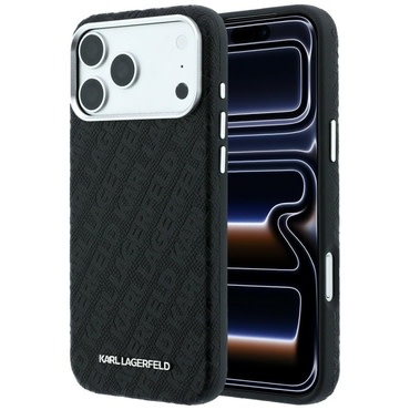 Ovitek Karl Lagerfeld "Grained Leather Metal Logo MagSafe" za iPhone 17 Pro / 18 Pro - black
